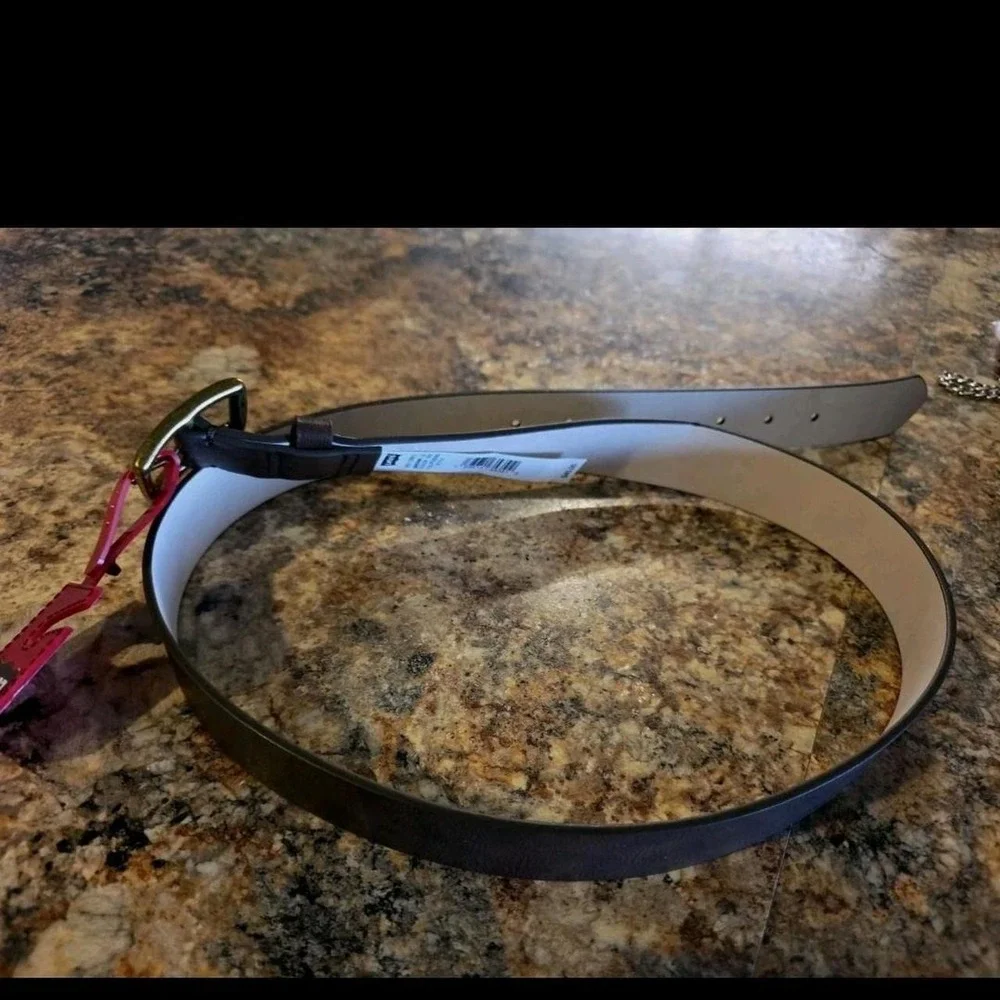 Levi Brown leather belt men's gold buckle
